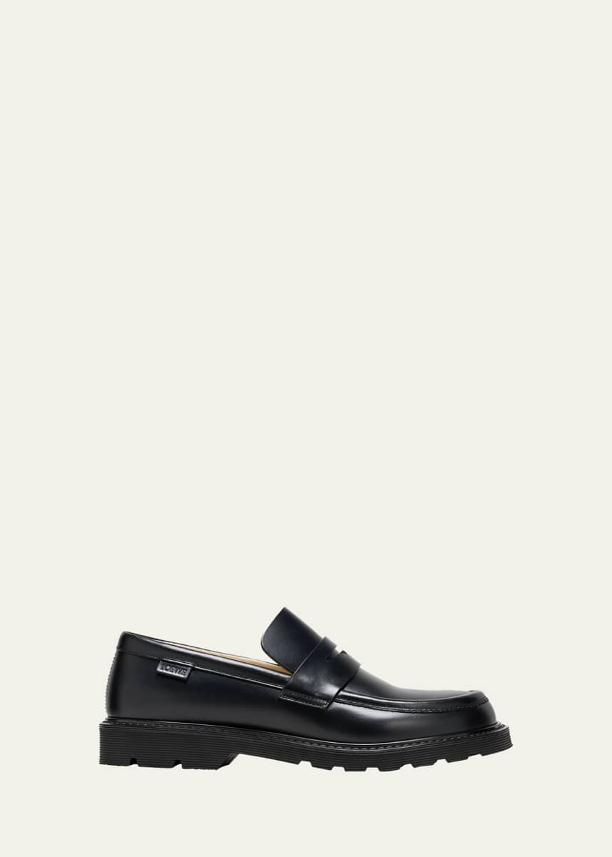 Loewe Blaze Leather Penny Loafers