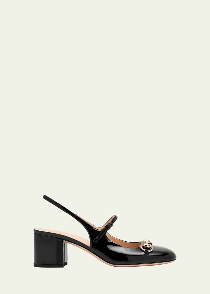Gucci Lady Patent Bit Slingback Pumps