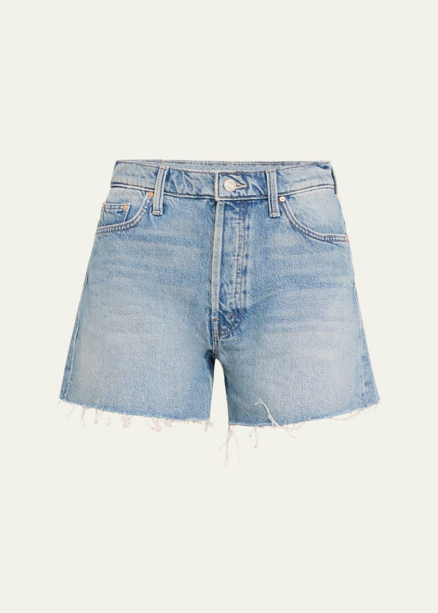MOTHER The Skipper Short N Long Fray Denim Shorts