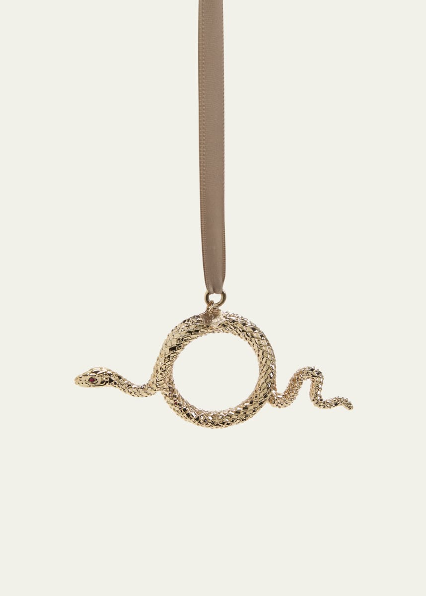 L'Objet Snake 24K Gold-Plated Christmas Ornament