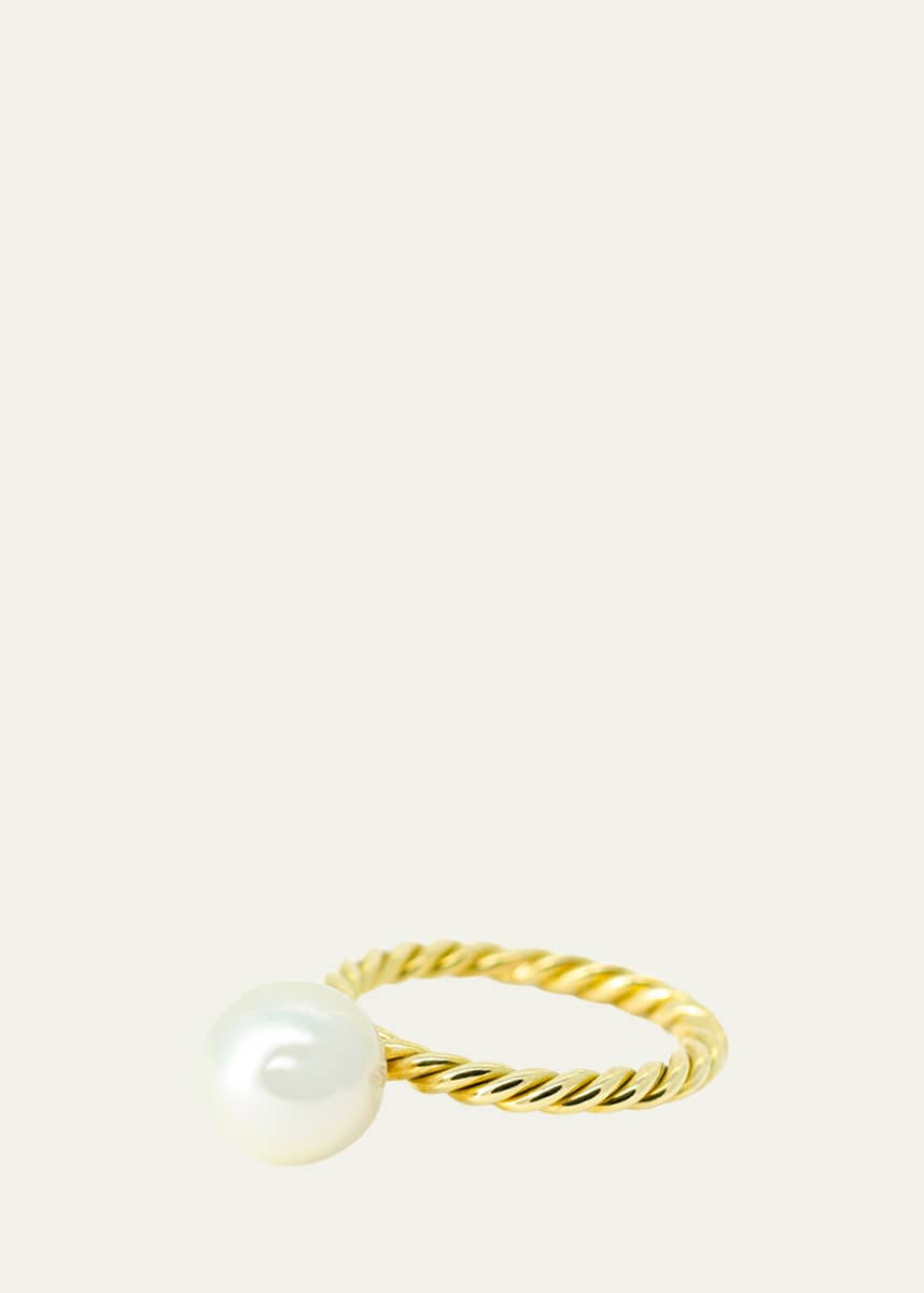 Haute Victoire Akoya Pearl Hand Twisted Ring, Size 6