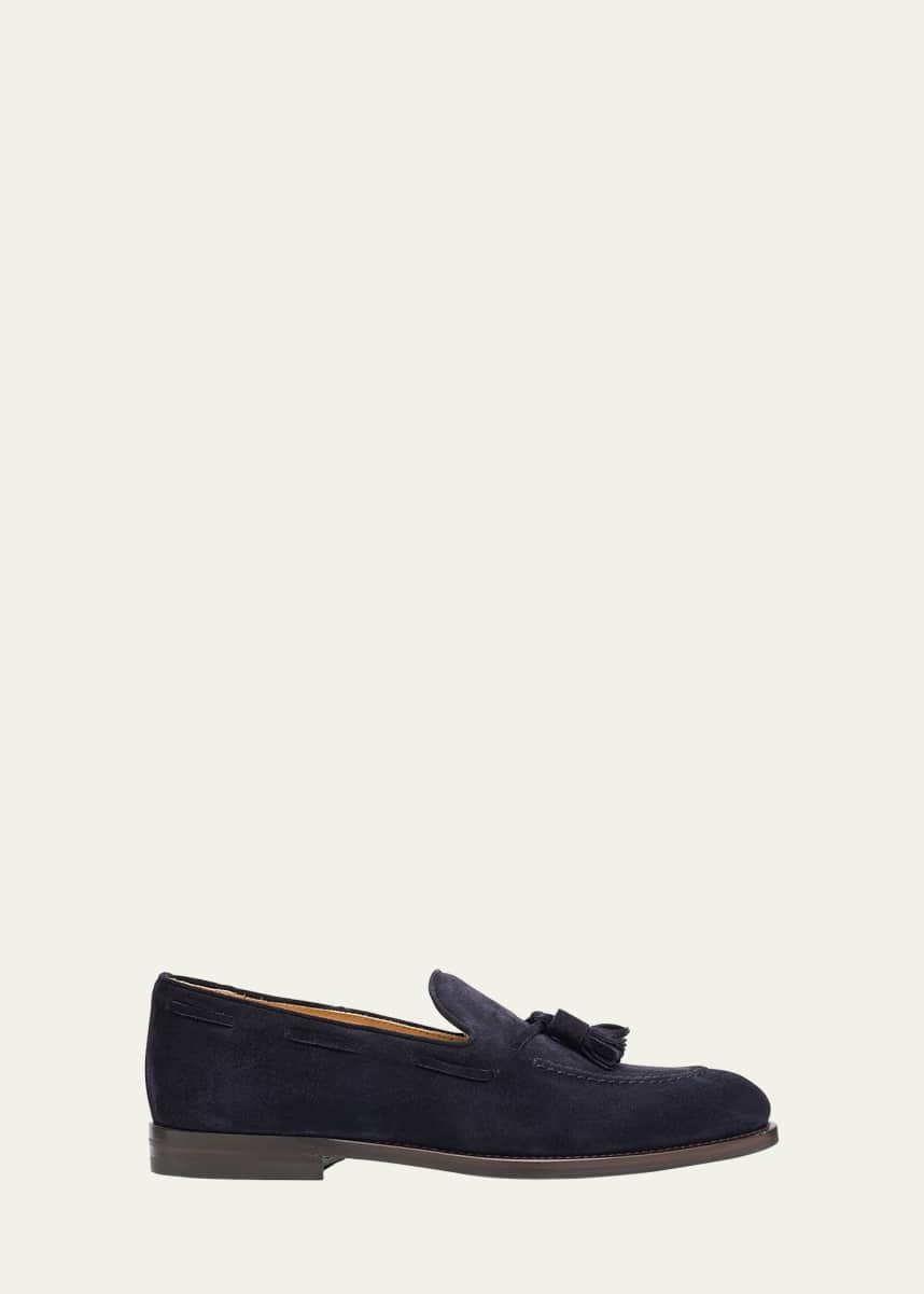 Brunello Cucinelli Men's Suede Tassel Loafers