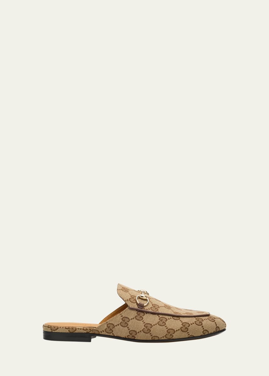 Gucci Princetown GG Canvas Bit Loafer Mules