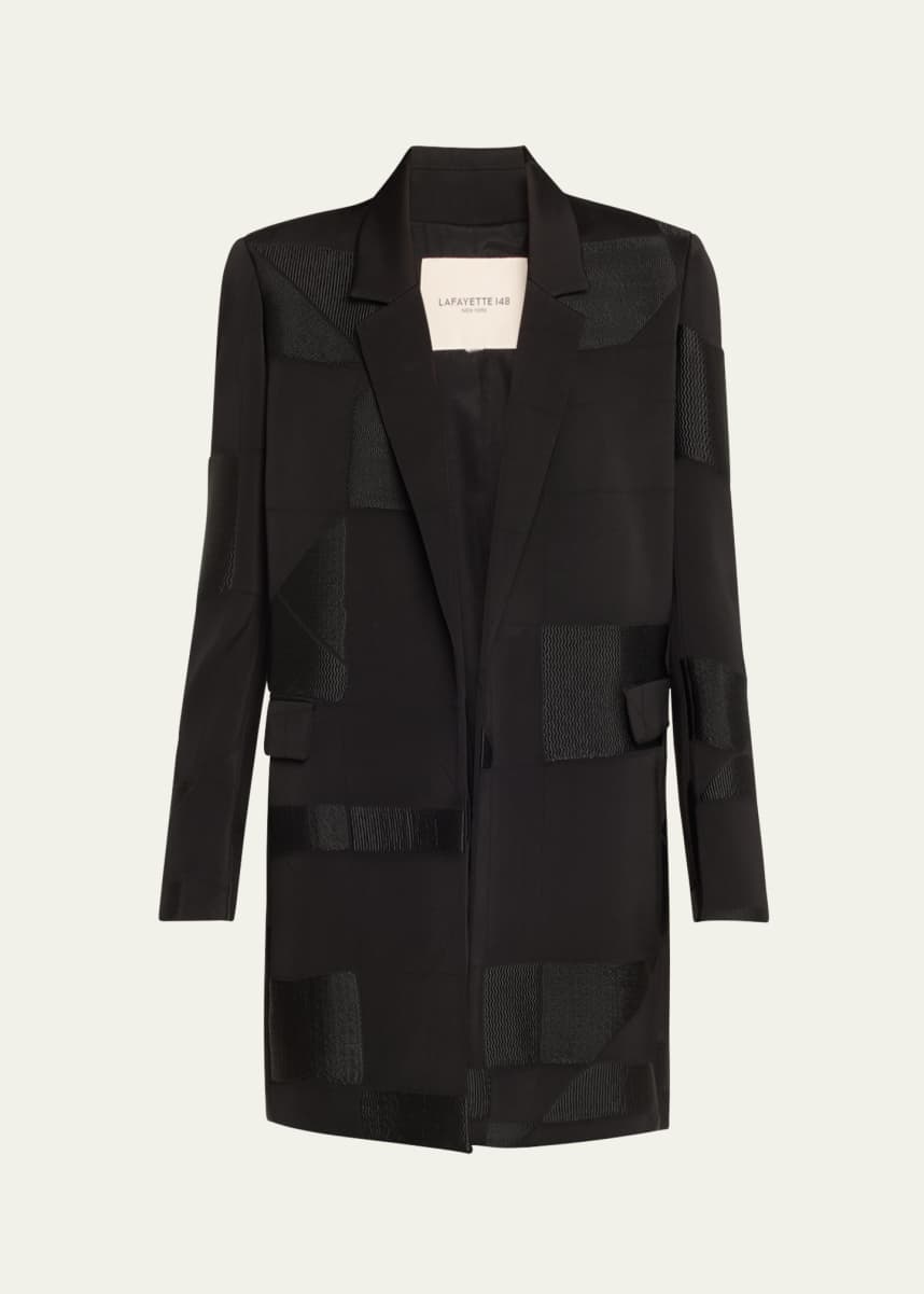 Lafayette 148 New York Textured Tie-Waist Blazer