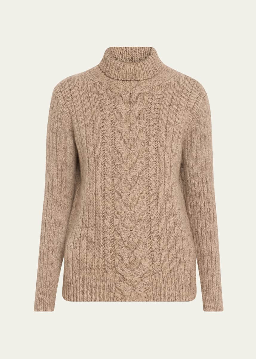 Lafayette 148 New York Cashmere Cable-Knit Turtleneck Sweater