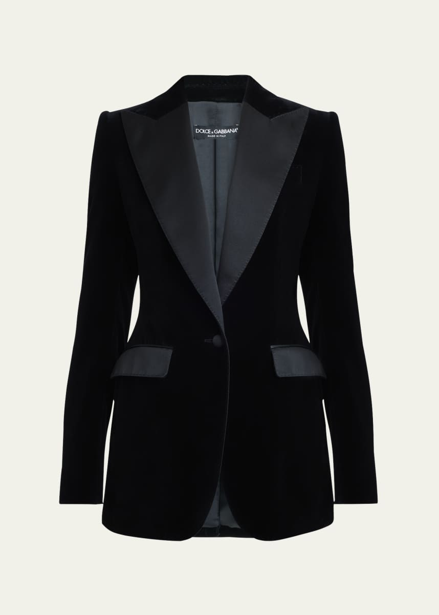 Dolce&Gabbana Velvet Tuxedo Tailored Jacket