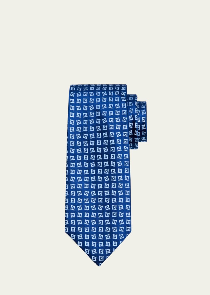 Charvet Men's Geometric Square Silk Tie
