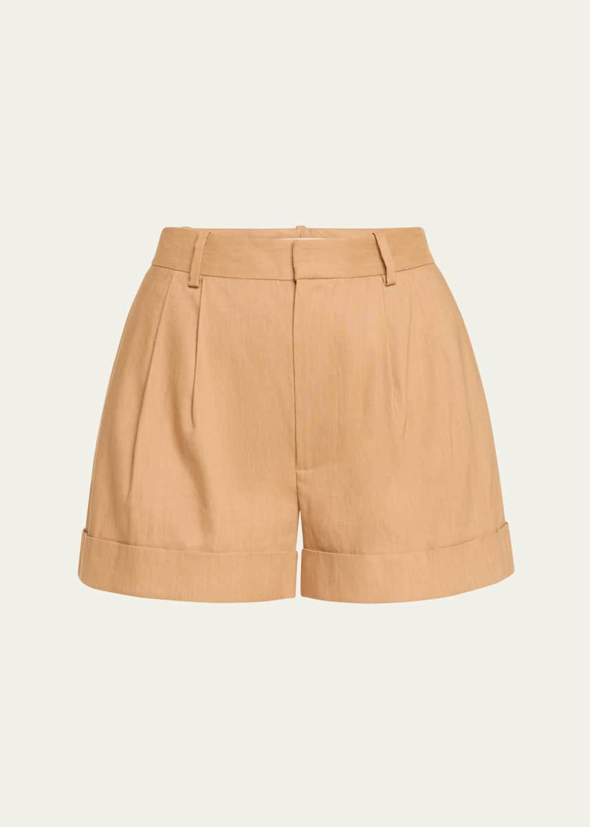 Alice + Olivia Conry Pleated Cuff Shorts