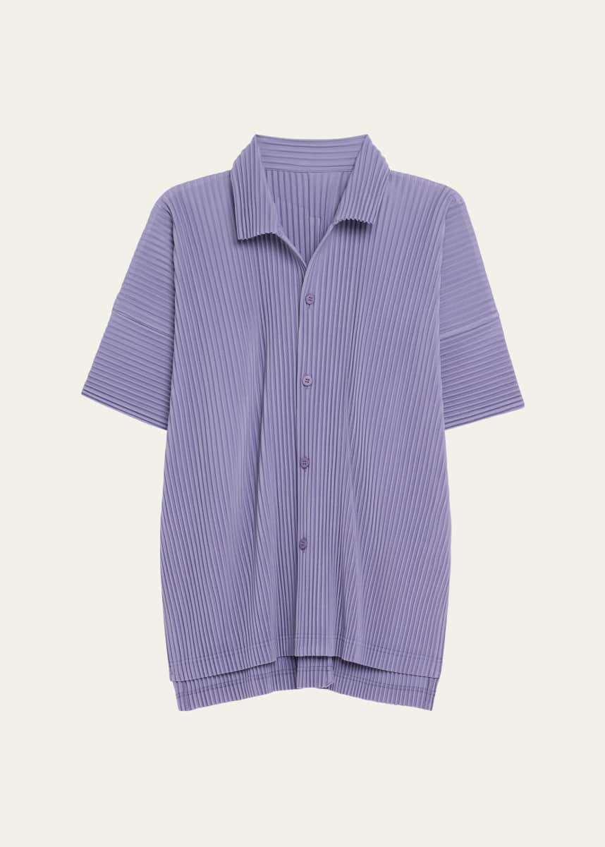 Homme Plisse Issey Miyake Men's Pleated Camp Shirt