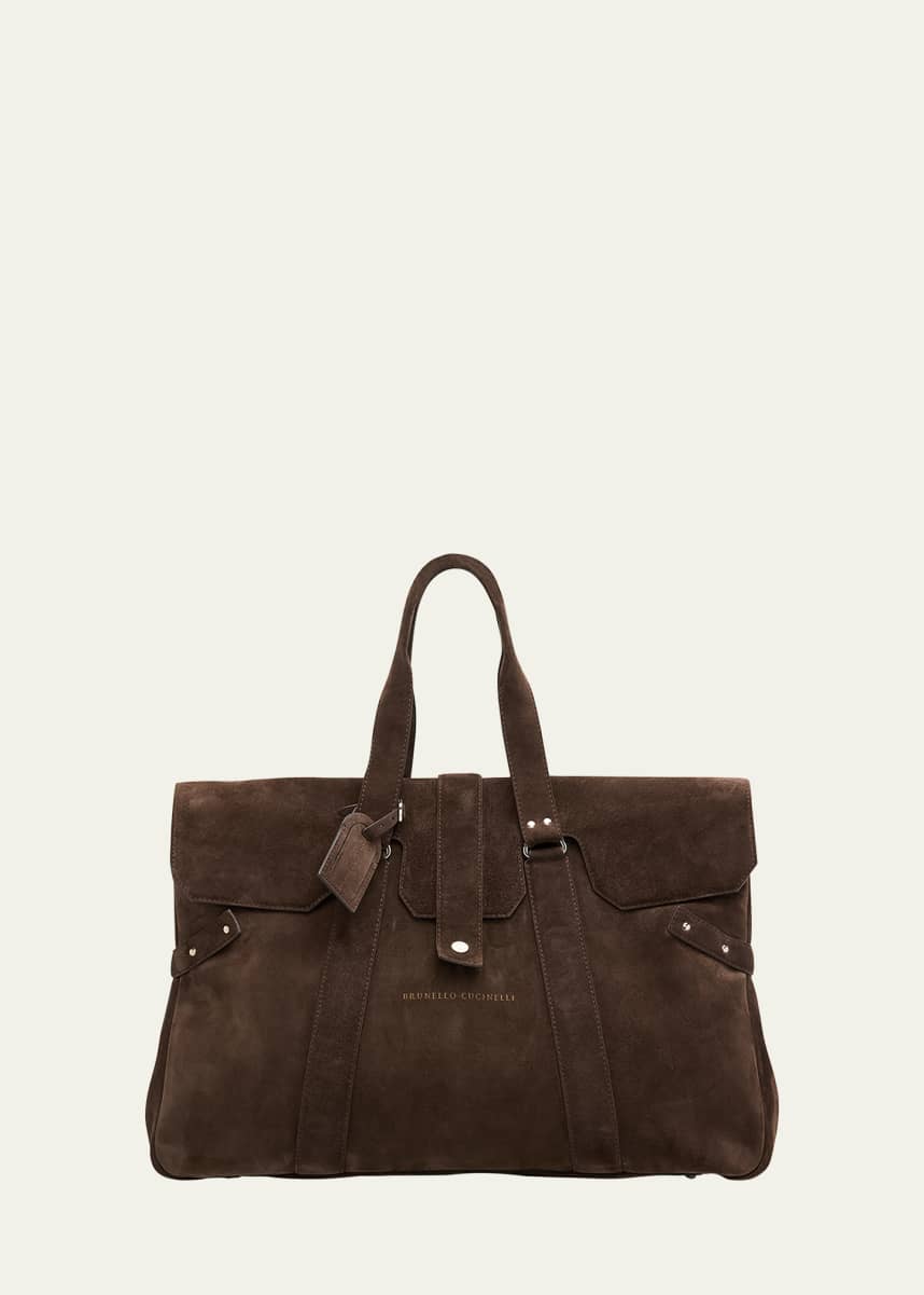 Brunello Cucinelli Men's Suede Duffel Bag