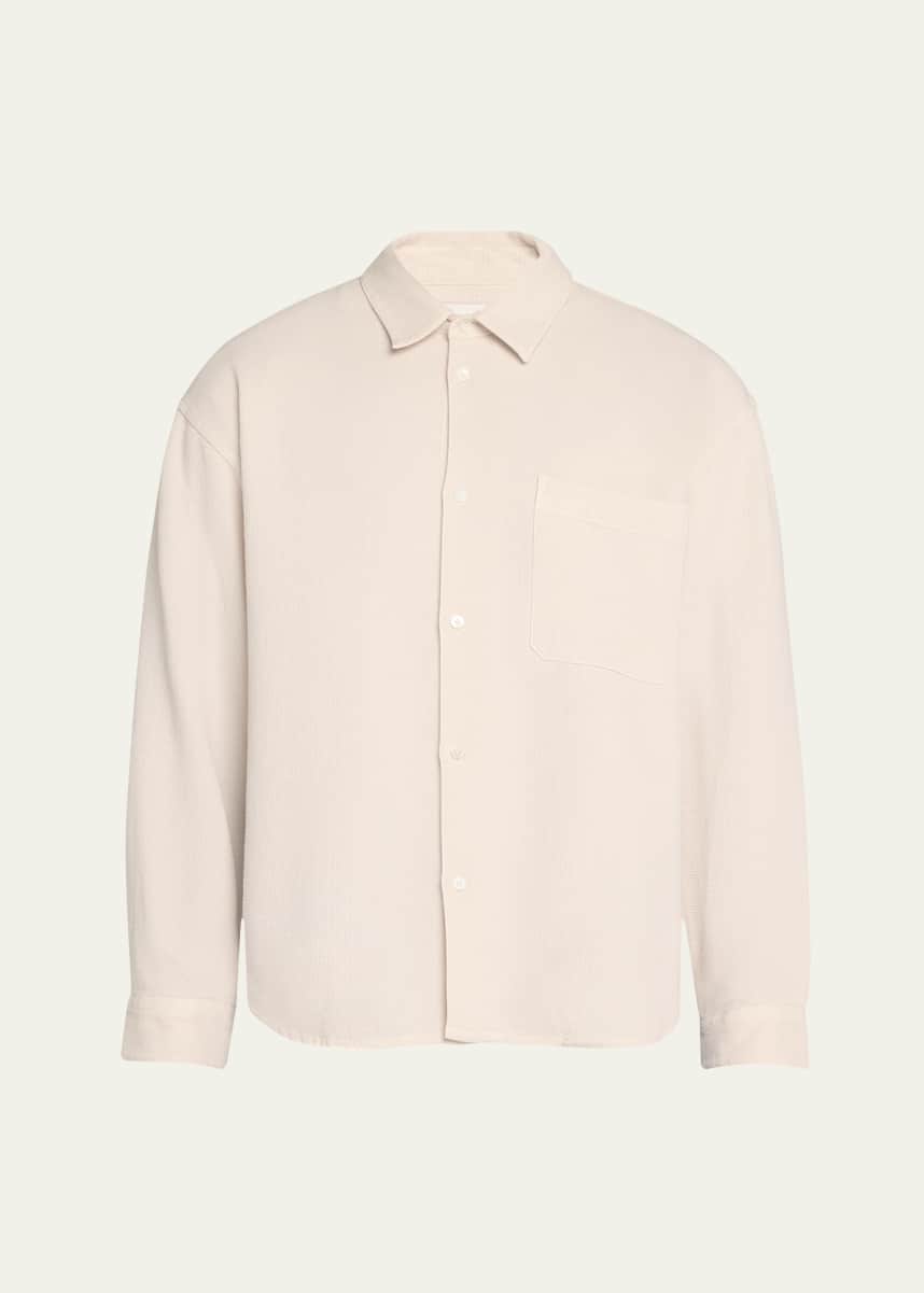 FRAME Men's Waffle Textured Sport Shirt
