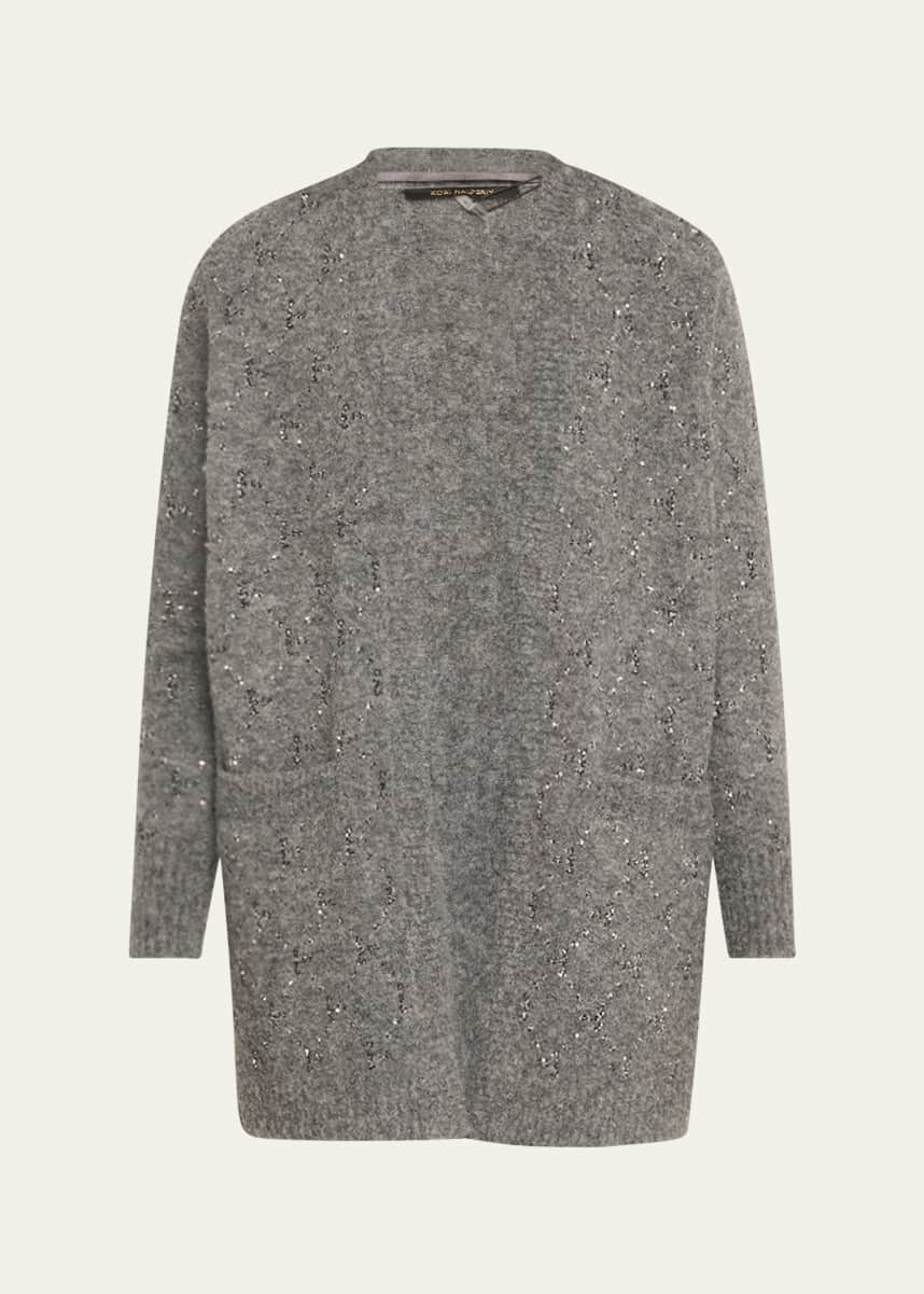 Kobi Halperin Reeve Open-Front Sequin Cardigan