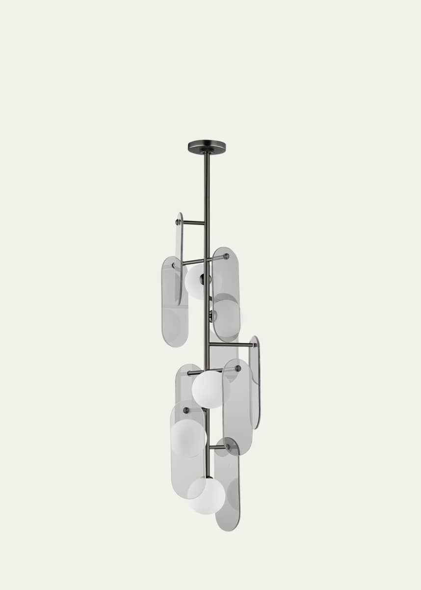 Studio M Megalith Mirror Smoke Glass 42" 5-Light Vertical Chandelier