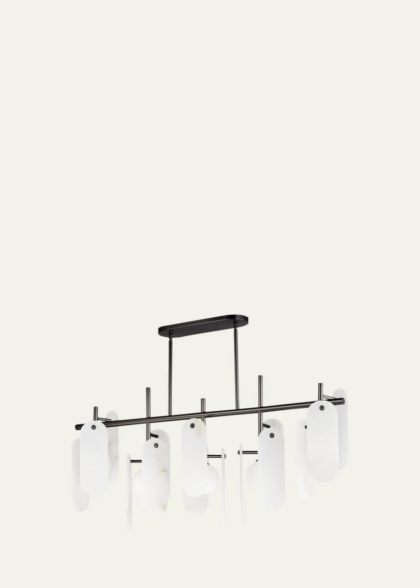 Studio M Megalith Alabaster Stone 47" 5-Light Linear Chandelier