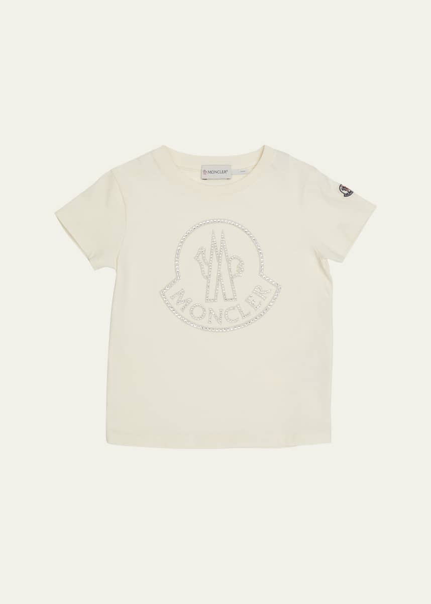 Moncler Girl's Embellished Bell Logo T-Shirt, Size 4-6