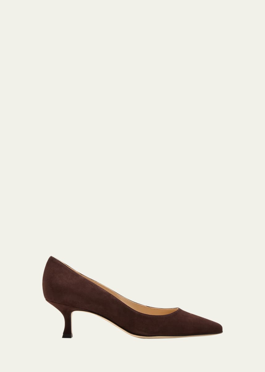 Manolo Blahnik Srila Suede Stiletto Pumps