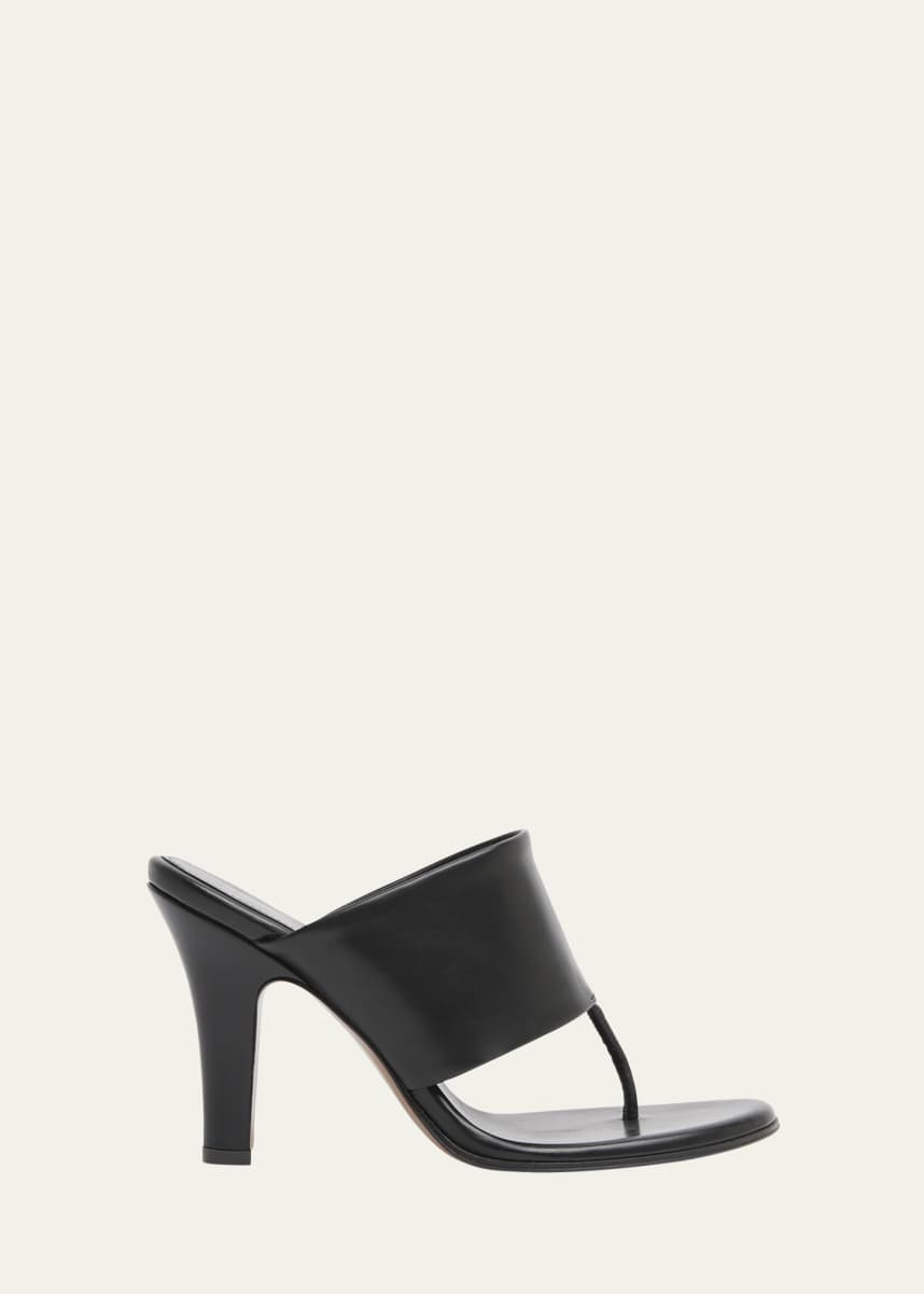 THE ROW Signum Leather Heeled Thong Sandals