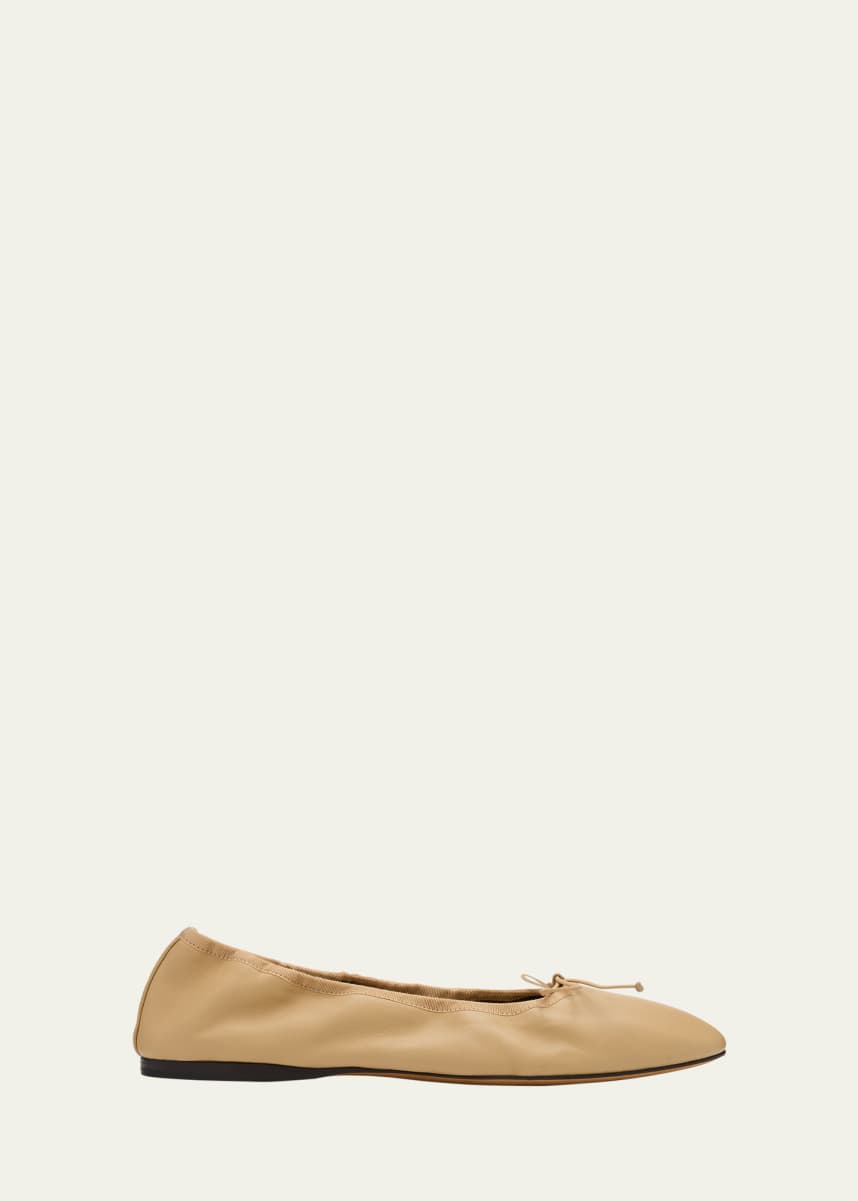 THE ROW Awar Leather Bow Ballerina Flats