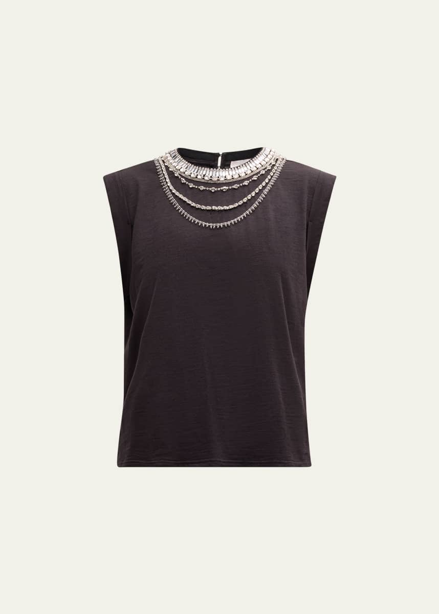 Cinq a Sept Bella Layered Necklace Cotton Tee
