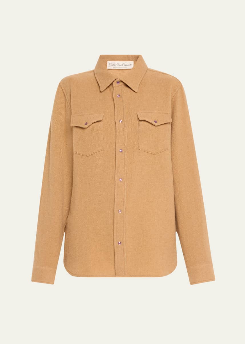 God's True Cashmere Cashmere Button-Front Shirt