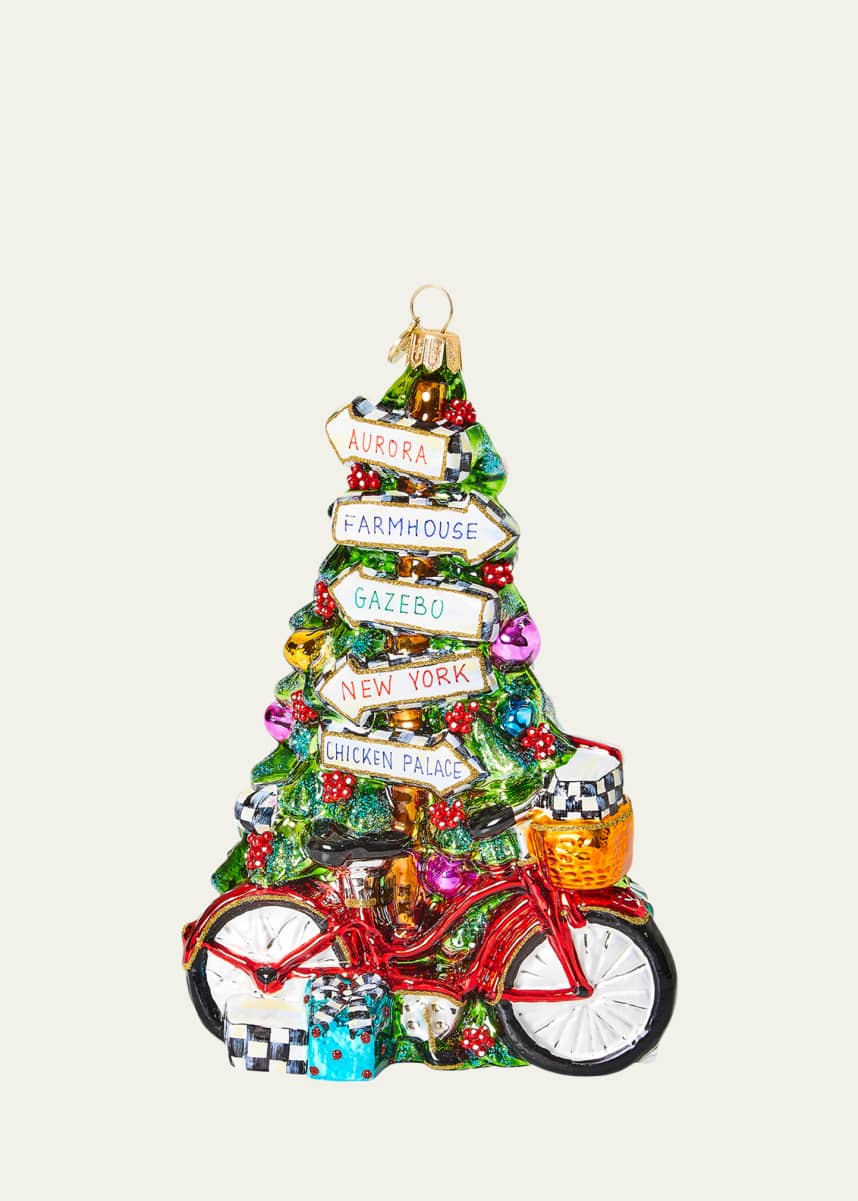 MacKenzie-Childs Bicycle Glass Holiday Ornament