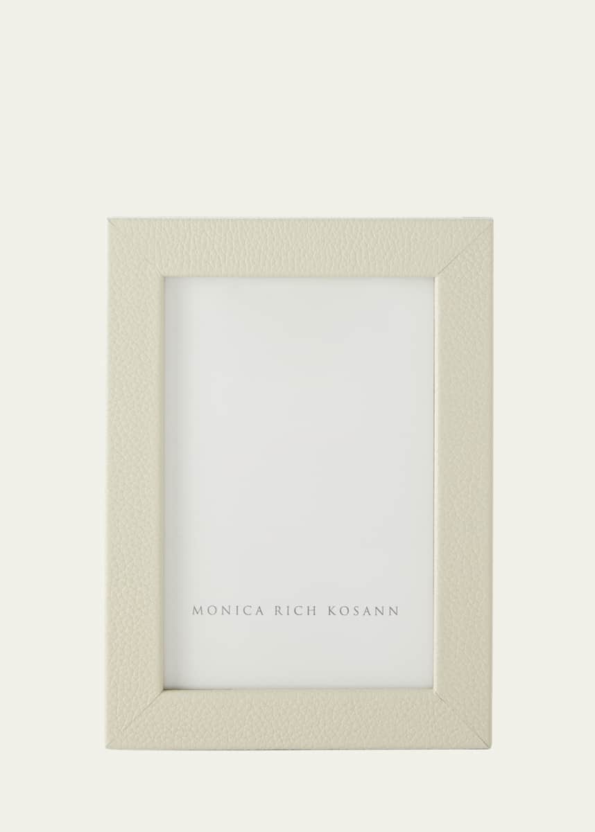 Monica Rich Kosann Cream Pebbled Leather Frame, 4" x 6"