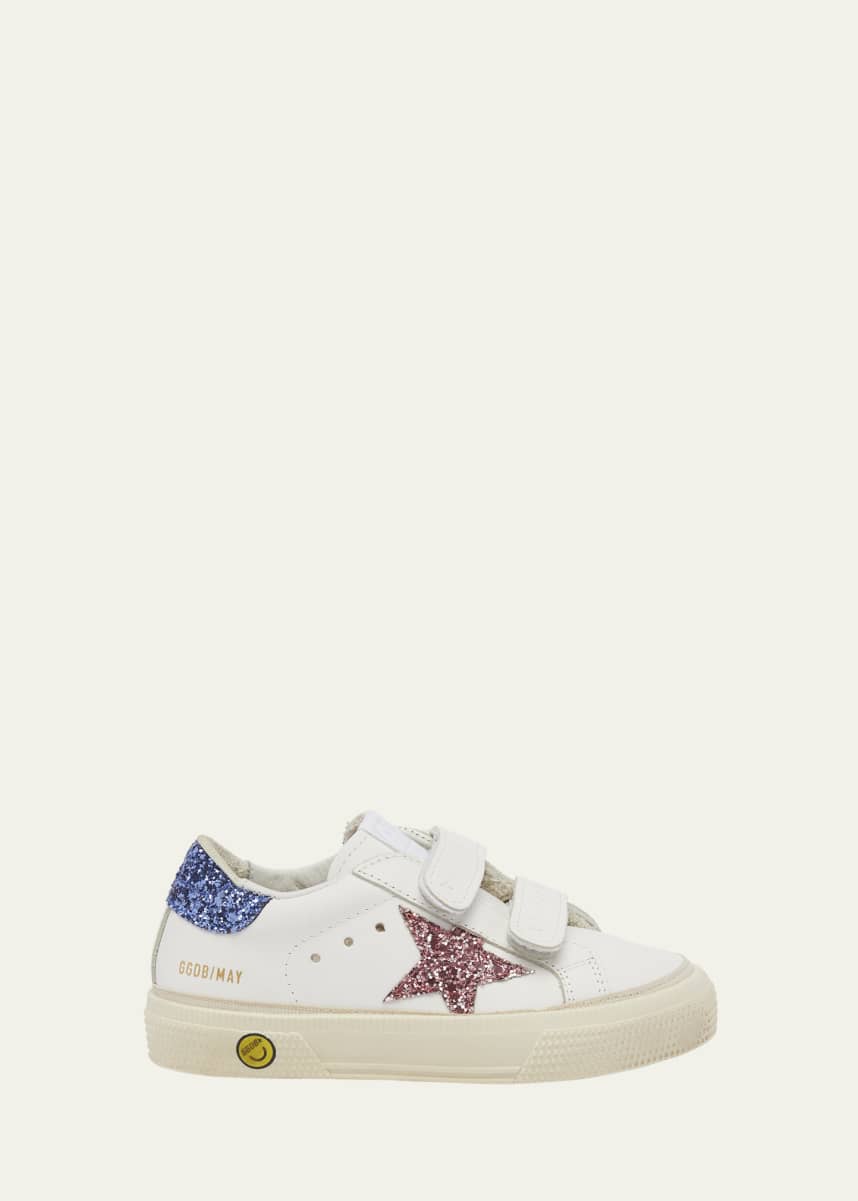 Golden Goose Girl's May Glitter Trim Low Top Sneakers, Baby/Toddlers