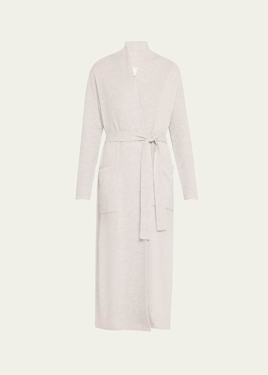 Arlotta Cashmere Braided-Knit Cashmere Wrap Robe
