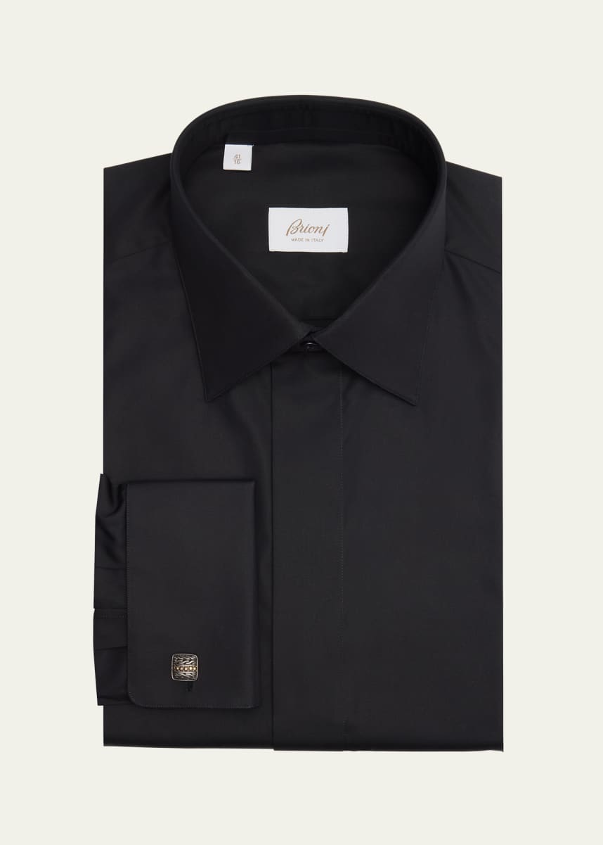 Brioni Men's Cotton Poplin French-Cuff Dress Shirt