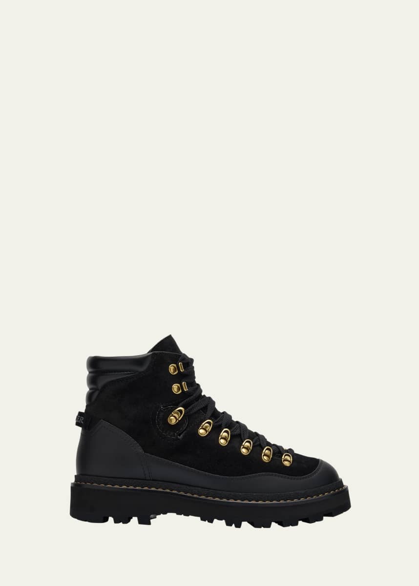 Moncler Peka Mixed Leather Hiking Boots