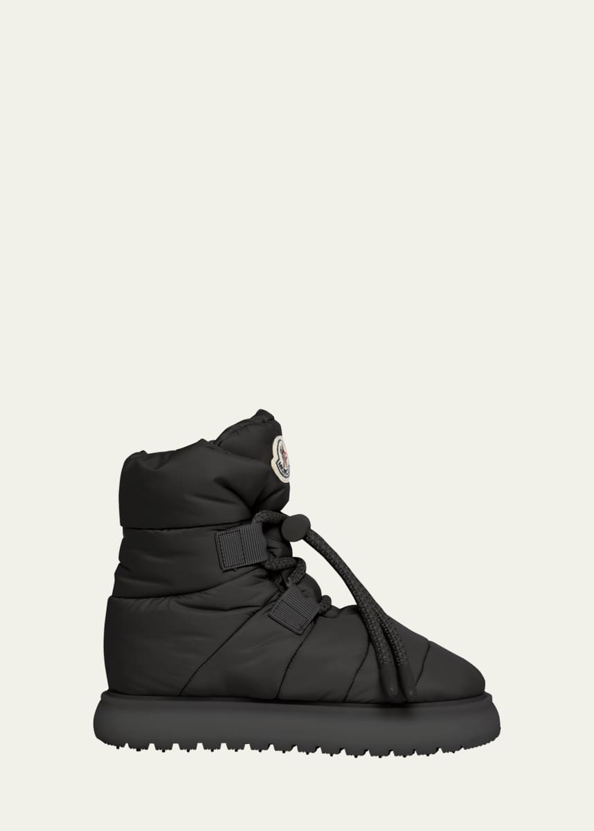 Moncler Gaia Nylon Lace-Up Snow Boots