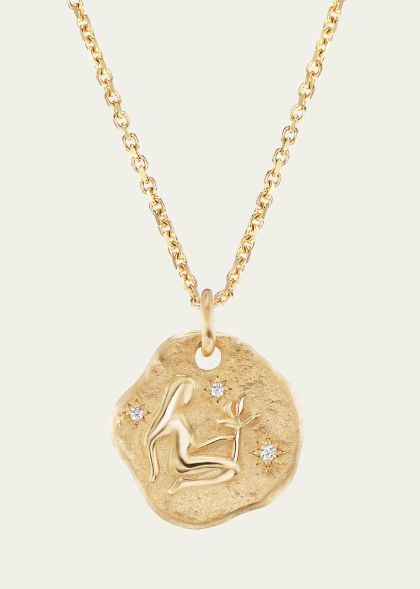 Aaryah 18K Yellow Gold Mini Diamond Zodiac Pendant Necklace