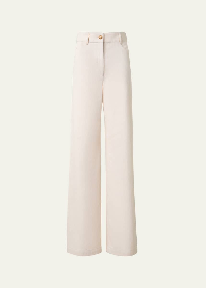 Akris punto Cooper Wide Leg Cotton Wool Denim Pants