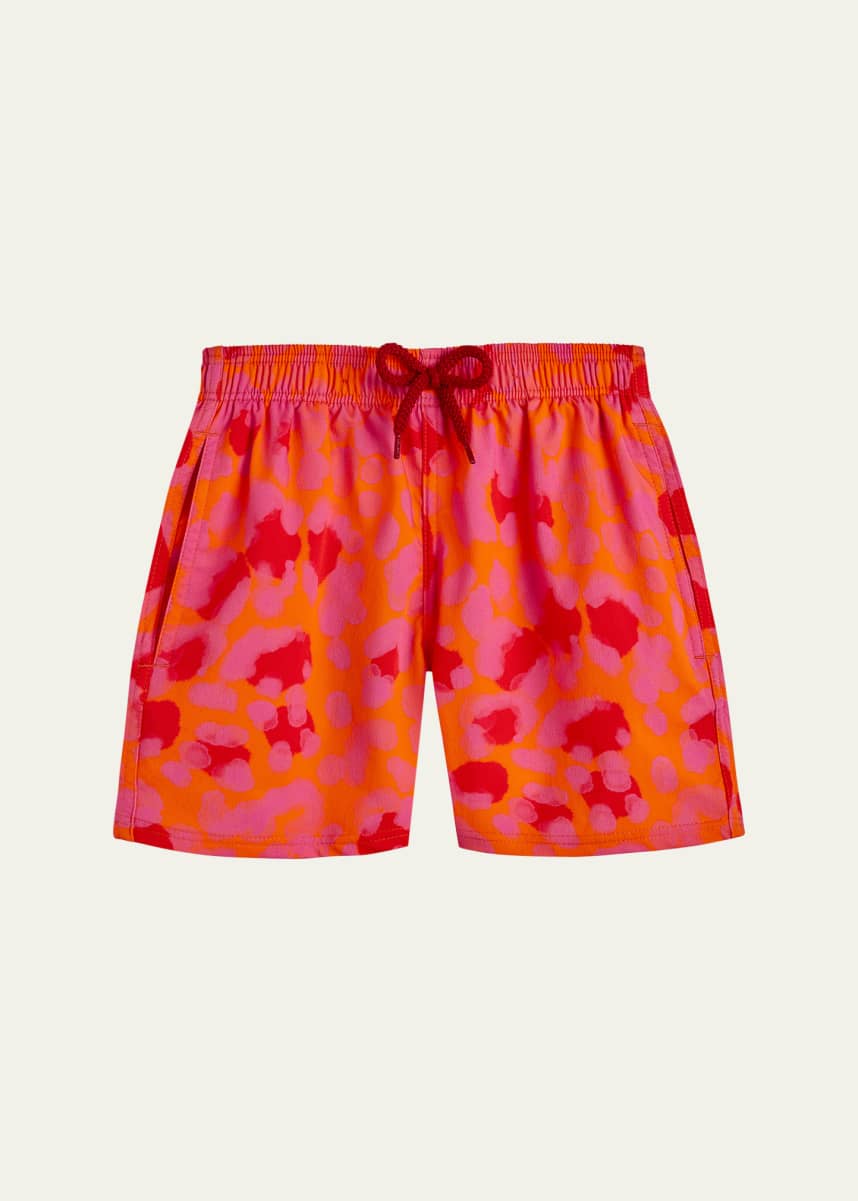 Vilebrequin Boy's Leopard-Print Swim Shorts, Size 2-14