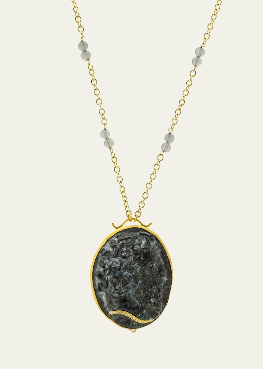 Haute Victoire Hematite Cameo and Diamond Necklace
