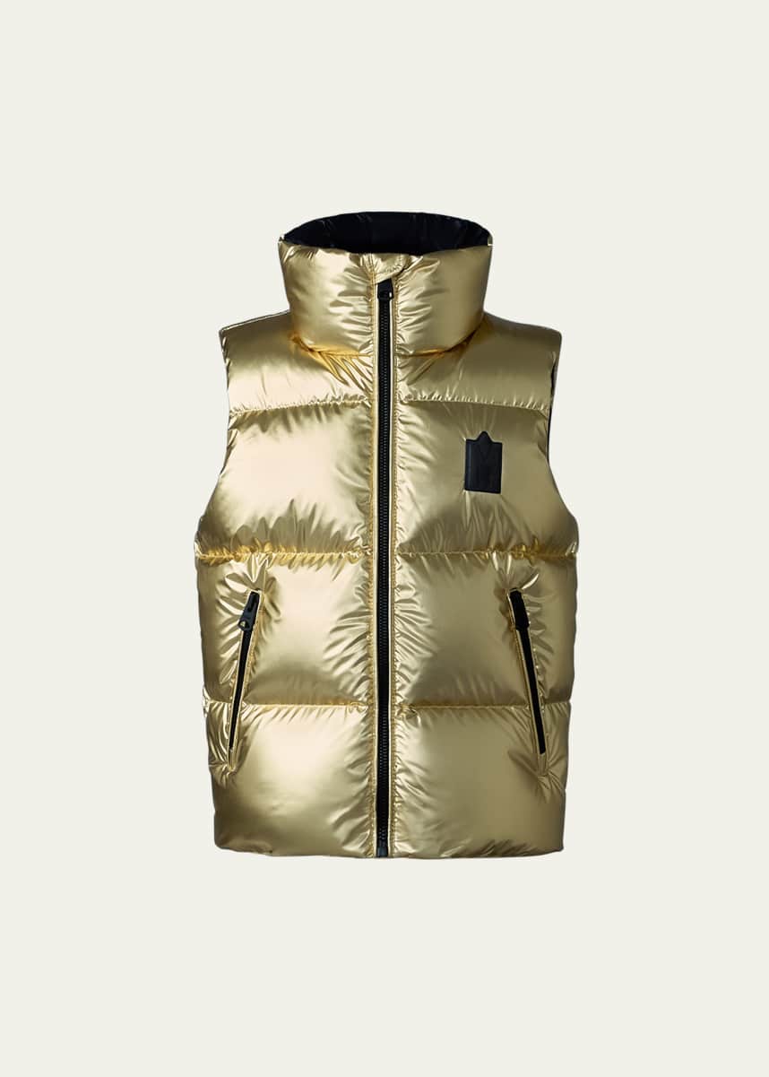 Mackage Kid's Charlee Metallic Puffer Vest, Size 8-14