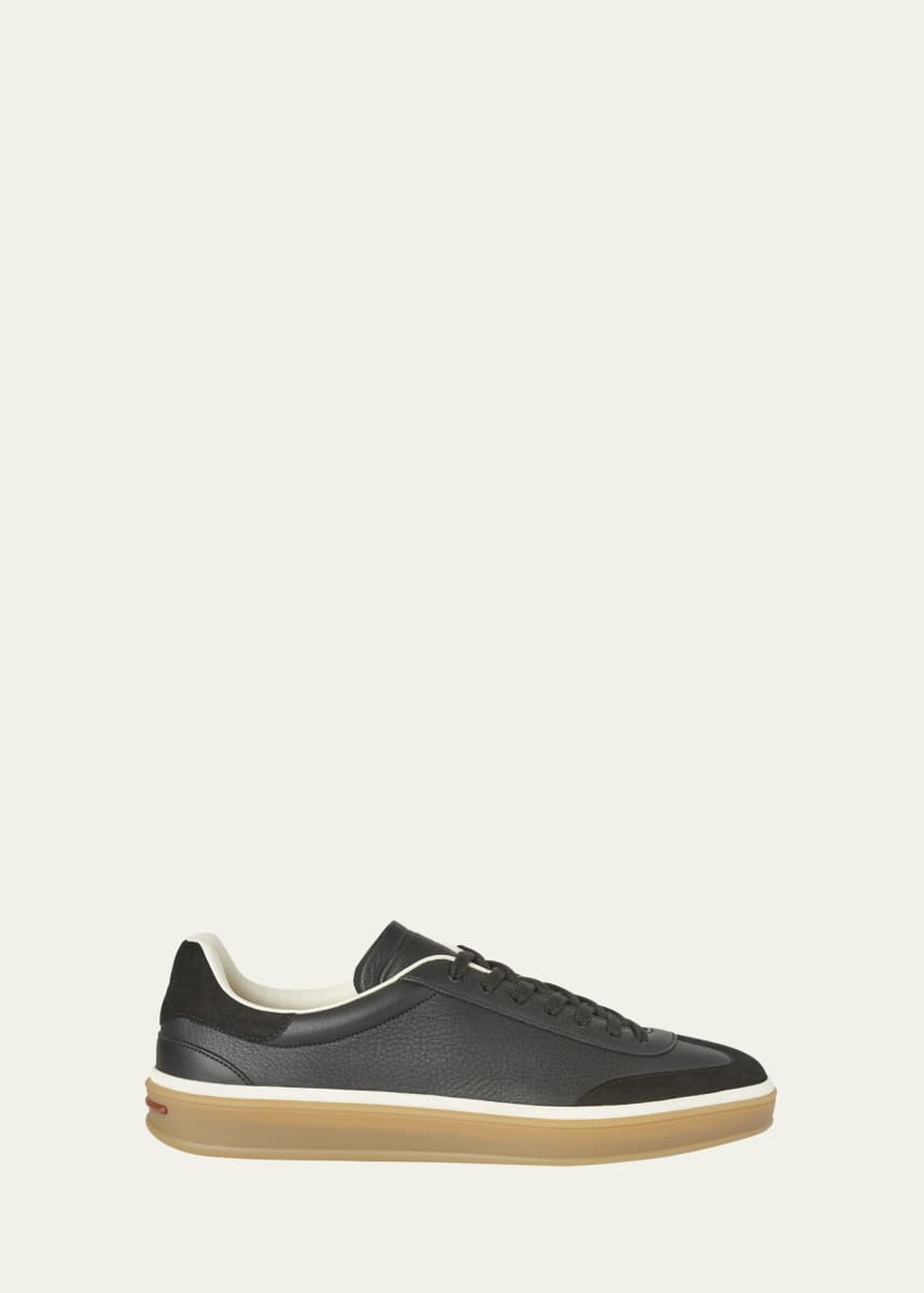 Loro Piana Men's Tennis Walk Mixed Leather Sneakers