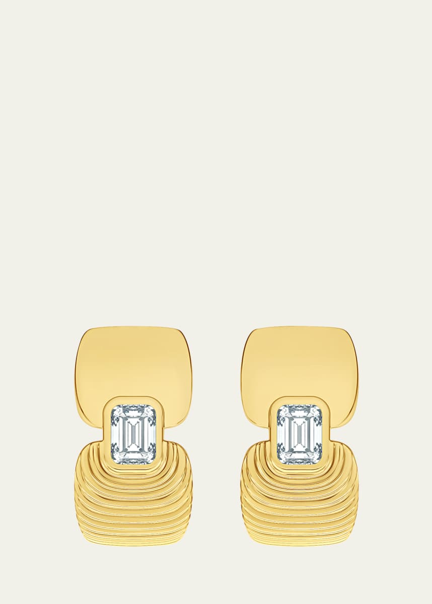 ALMASIKA 18K Yellow Gold Adir Diamond Huggie Earrings