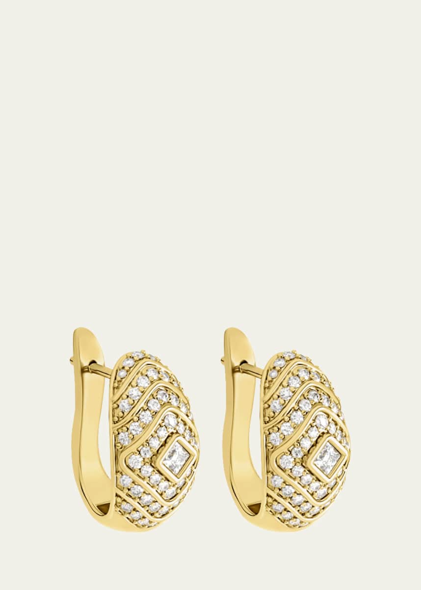 ALMASIKA 18K Yellow Gold Veni Pave Diamond Stud Earrings