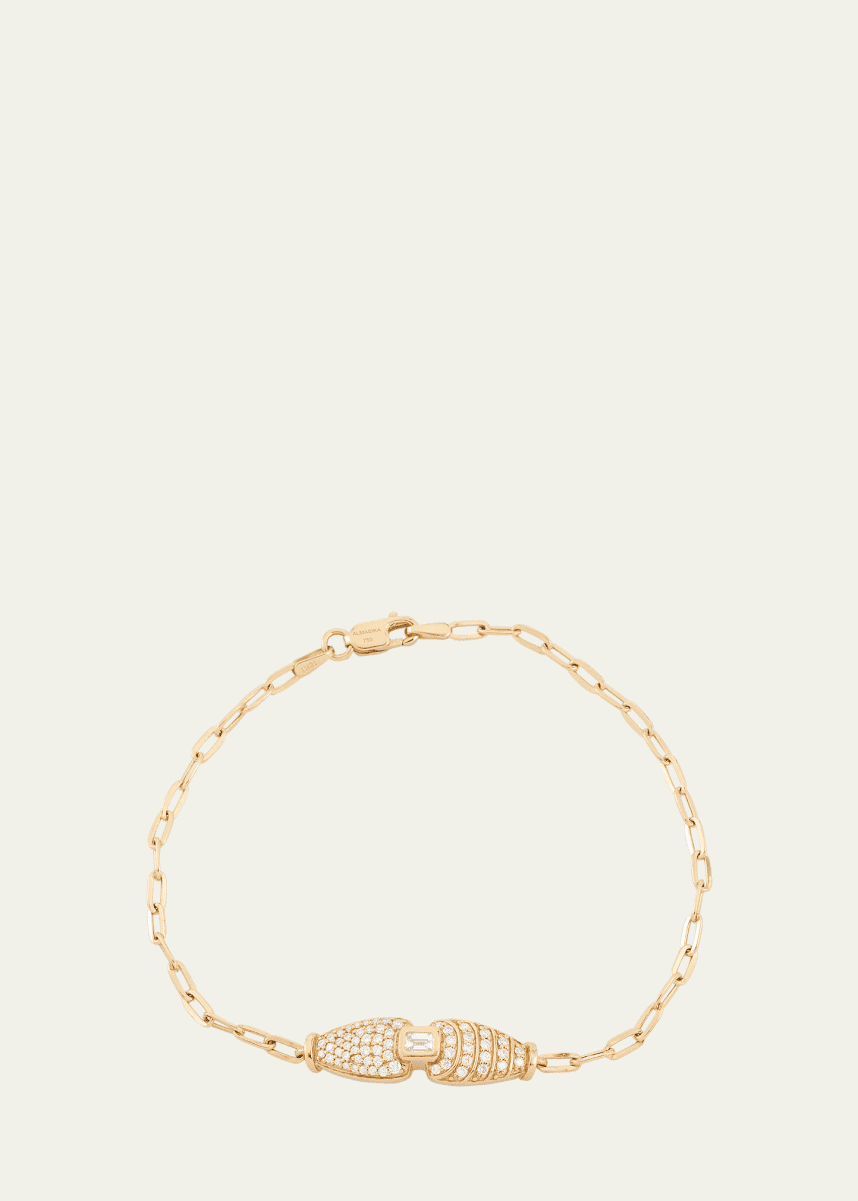 ALMASIKA 18K Yellow Gold Adir Pave Diamond Chain Bracelet