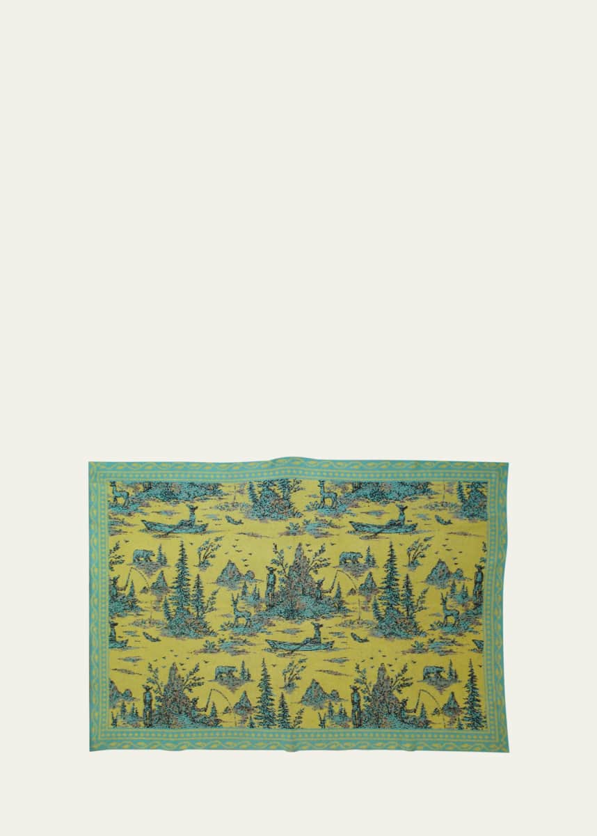 Saved NY x Lukas The Illustrator Mountain Man Cashmere Throw, 51" x 71"