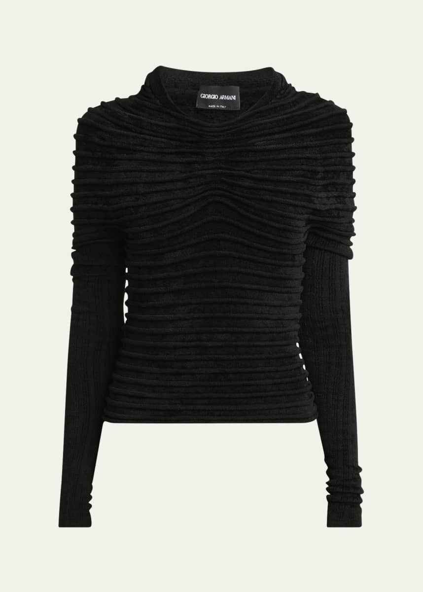Giorgio Armani Textured Ribbed Ottoman Top