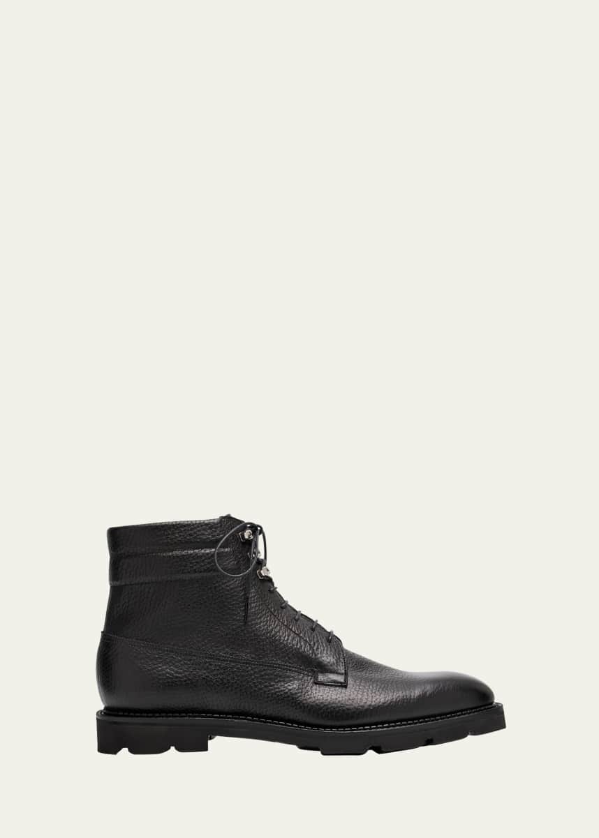 John Lobb Men's Alder Grained Leather Hiking Boots