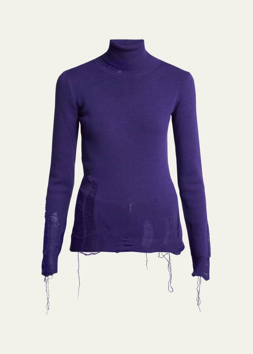 MM6 Maison Margiela Distressed Turtleneck Pullover