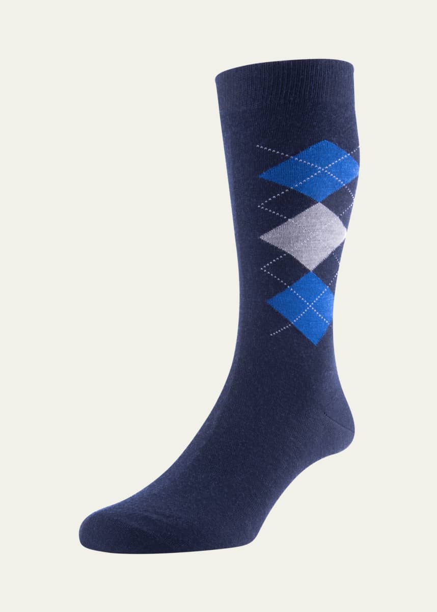 Pantherella Men's Locke Argyle Merino Socks