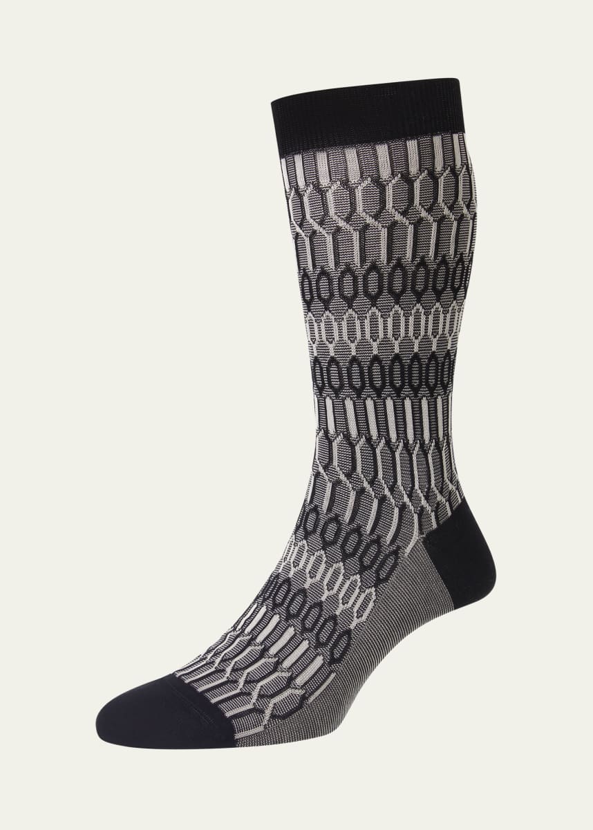 Pantherella Men's Islington Fil d'Ecosse Jacquard Socks