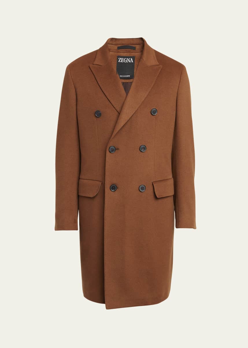 ZEGNA Men's Oasi Cashmere Double-Breasted Overcoat