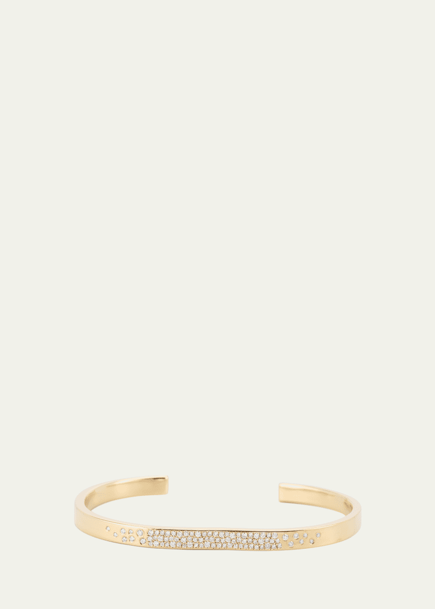 ALMASIKA 18K Yellow Gold Berceau Pave Diamond Open-Cuff Bracelet