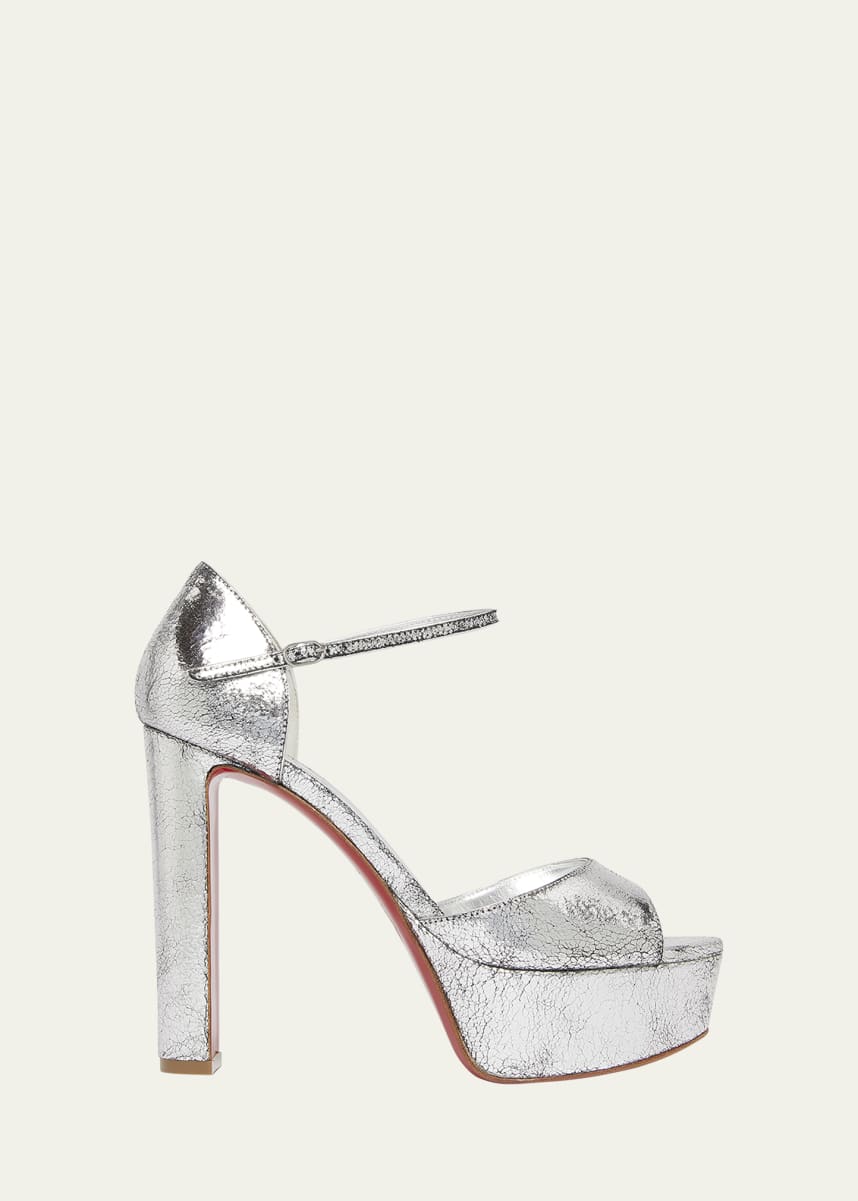 Christian Louboutin Sandaloo Metallic Red Sole Platform Sandals