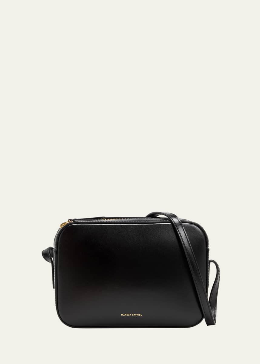 Mansur Gavriel Double Zip Leather Camera Crossbody Bag